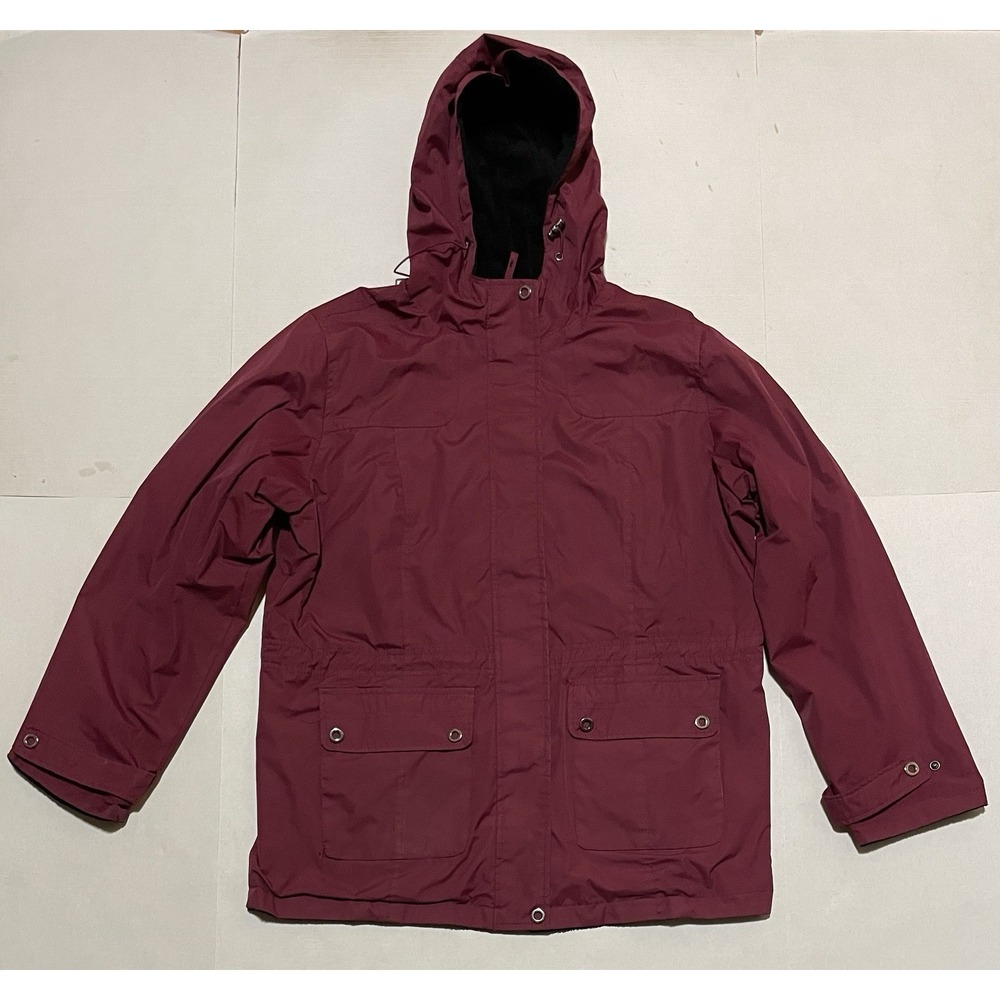 Talon Zipper Hooded Winter Jacket Fleece Lined Maroon Men's Size XLY2k